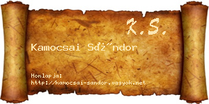 Kamocsai Sándor névjegykártya