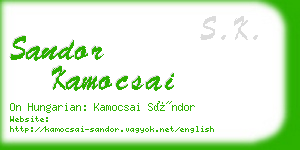 sandor kamocsai business card